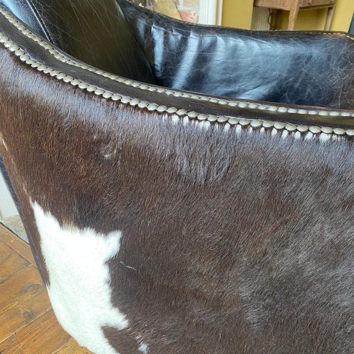 Vintage Rocket Club Chair in Hair-on-Hide & Aged Leather