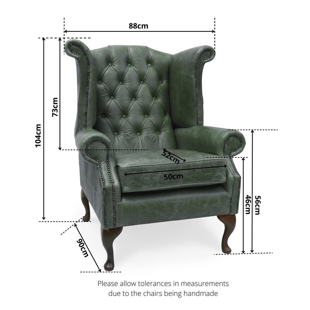 Queen anne wingback armchair deals