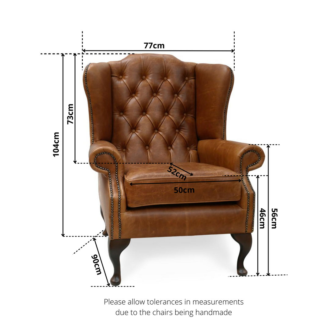 Leather Wing Chair Brown Leather High Back Chair Berkley