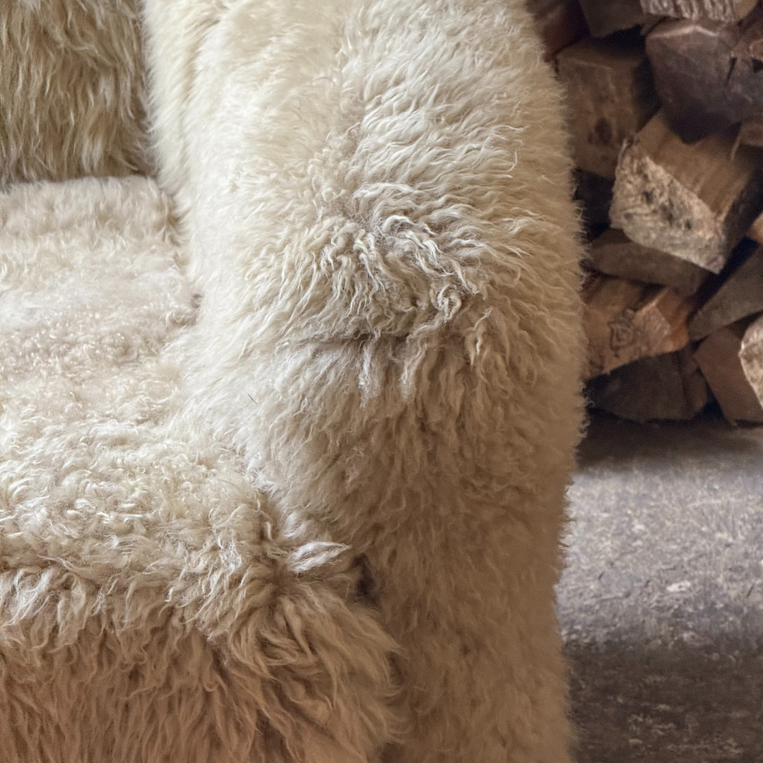 Huckleberry Armchair in Oyster Sheepskin