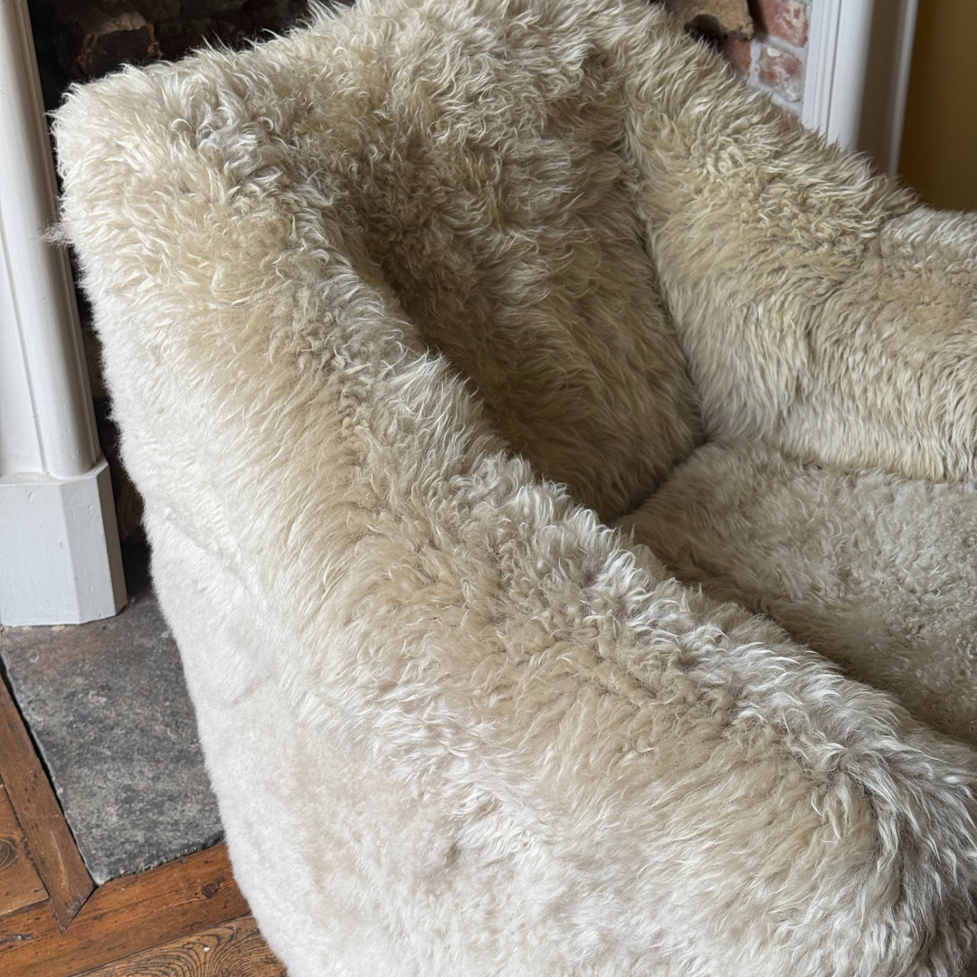 Huckleberry Armchair in Oyster Sheepskin