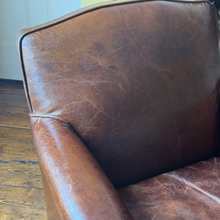 Vintage Burlington Club Armchair in Worn Brown Leather