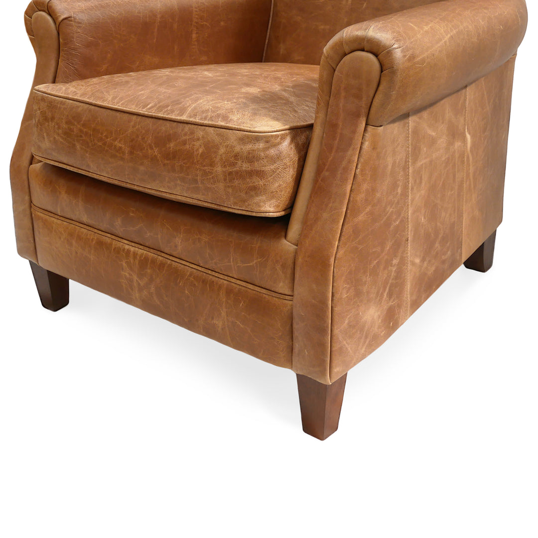 The 'Burlington' Vintage Leather Club Sofa