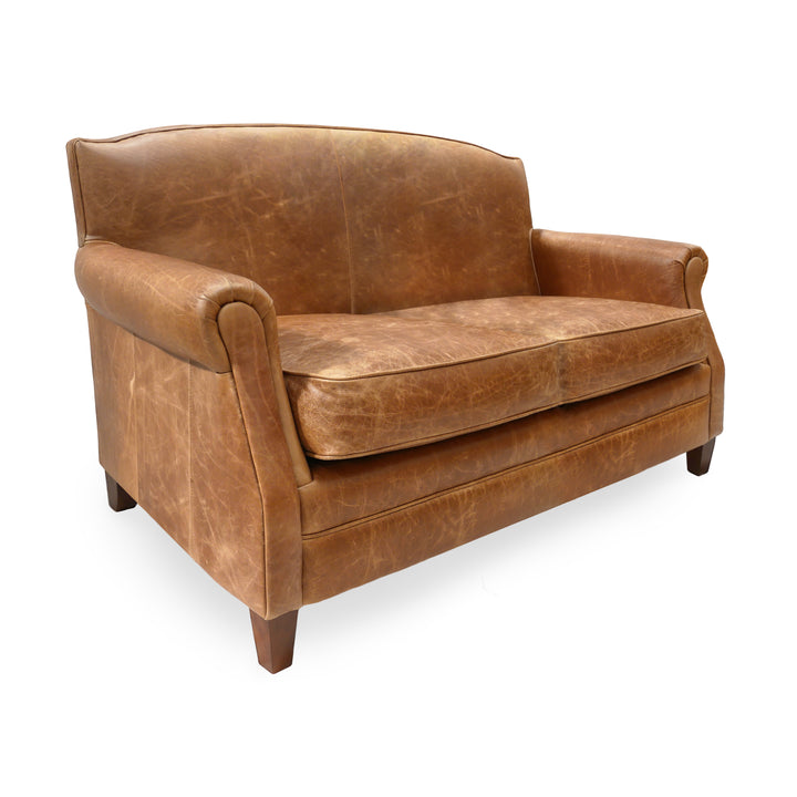 The 'Burlington' Vintage Leather Club Sofa