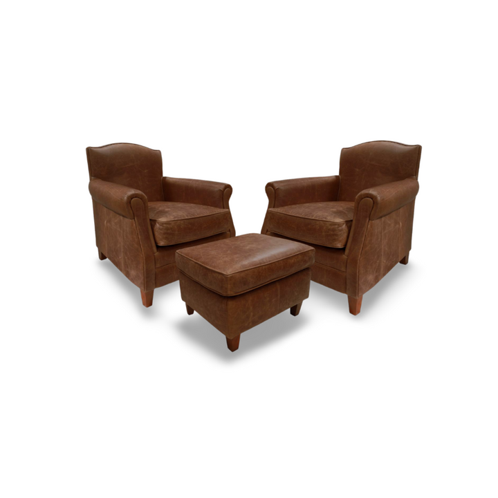 The 'Burlington' Club Armchair in Distressed Vintage Leather