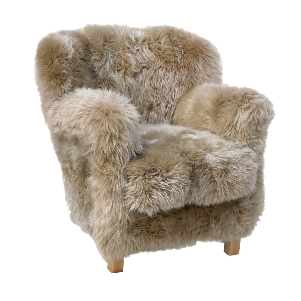 Eccentric Professor Sheepskin Armchair – Handmade in UK – Vintage