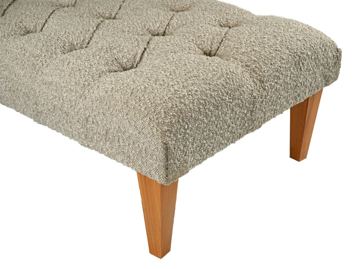 Chesterfield Buttoned Footstool in Boucle