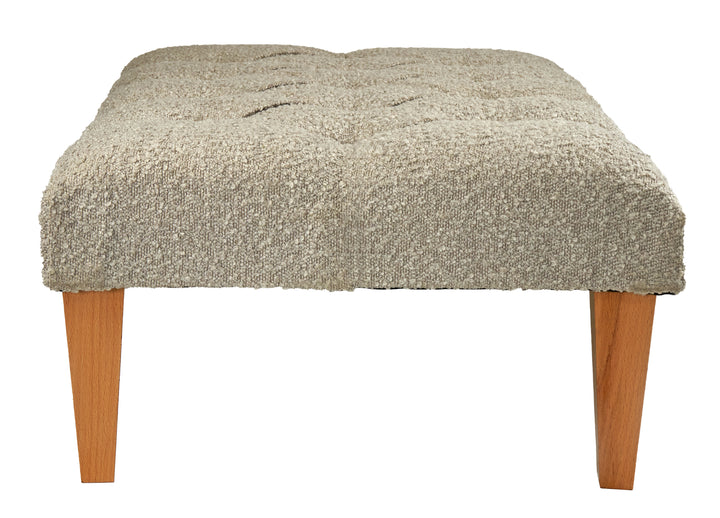 Chesterfield Buttoned Footstool in Boucle