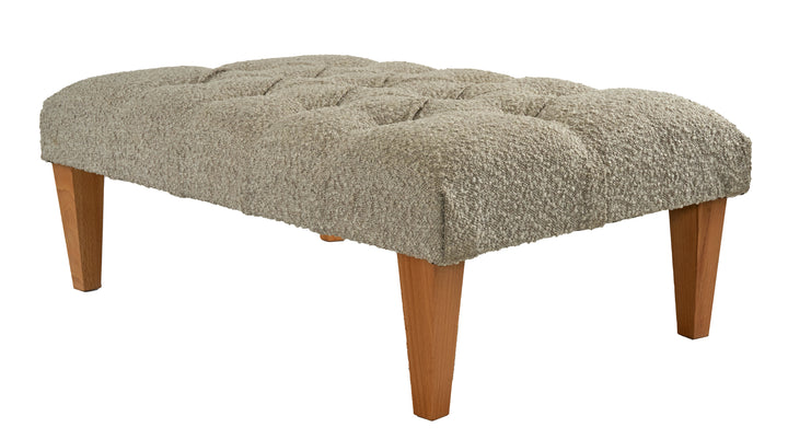 Chesterfield Buttoned Footstool in Boucle