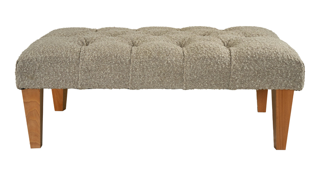 Chesterfield Buttoned Footstool in Boucle