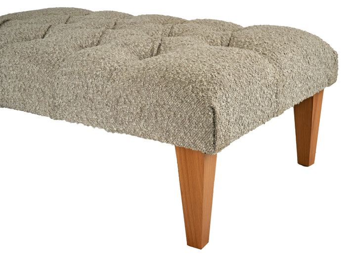 Chesterfield Buttoned Footstool in Boucle