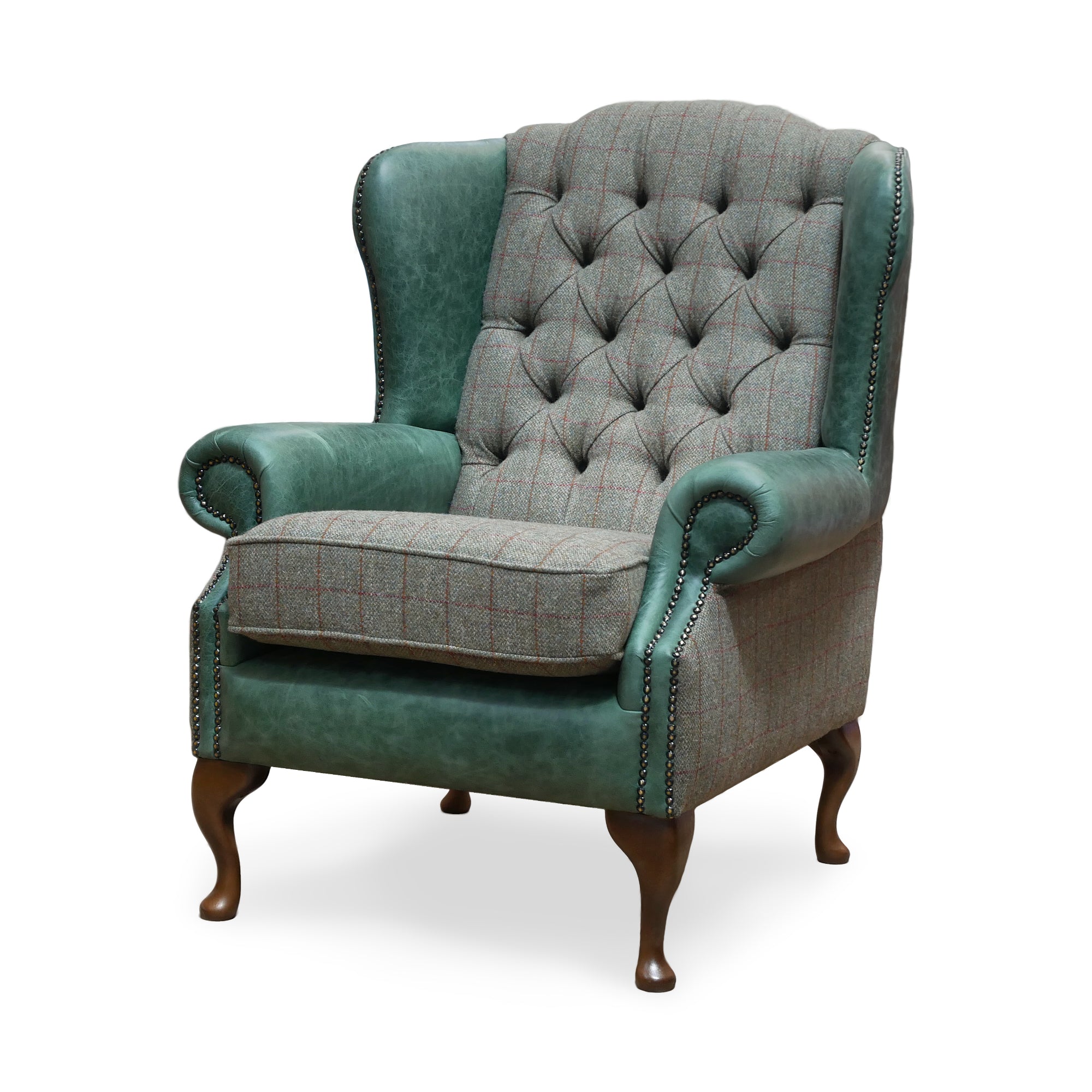 Harris tweed discount wing back chair