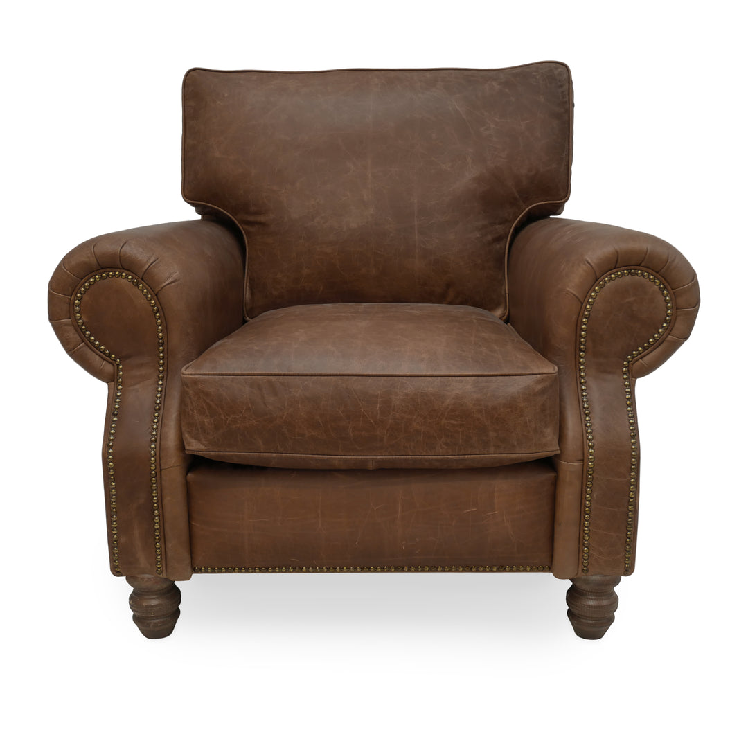 The 'Hepburn' Distressed Vintage Leather Sofa