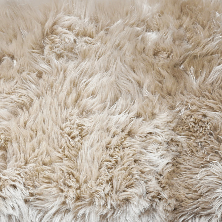 close up of textured sheepskin upholstery