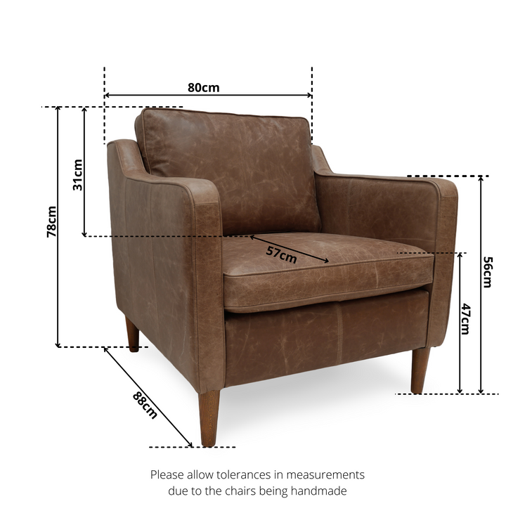 The 'Dane' Distressed Vintage Leather Club Armchair